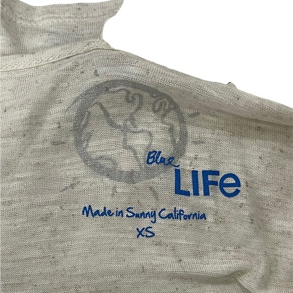 Blue Life V Neck T Back Slub Knit Tank Top With Lace Trim Extra Small Beige NWT - Picture 7 of 9
